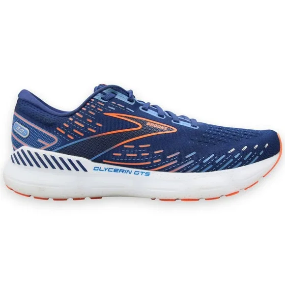 Brooks Glycerin GTS 20 Mens 11.5D Blue Orange Running Shoes Sneakers 1103831D444 Size 11.5 - Brooks Glycerin GTS 20 Blue - 110383-1D-444 for  main image 2
